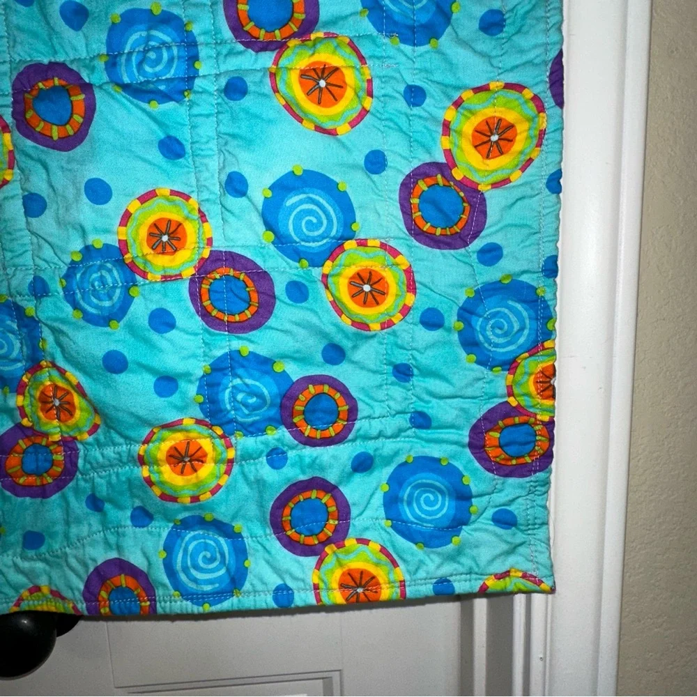 Handmade bright lap wall quilt block patchwork machine stitched, 30 X 40